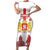 Personalized Georgia National Unity Day Short Sleeve Bodycon Dress 9th April with Coat of Arms and Flag