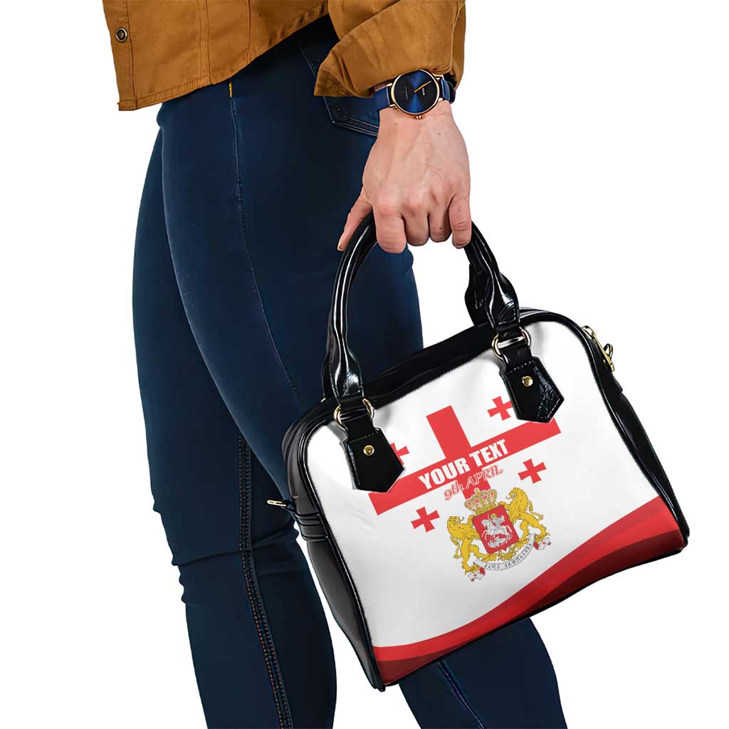 Personalized Georgia National Unity Day Shoulder Handbag 9th April with Coat of Arms and Flag