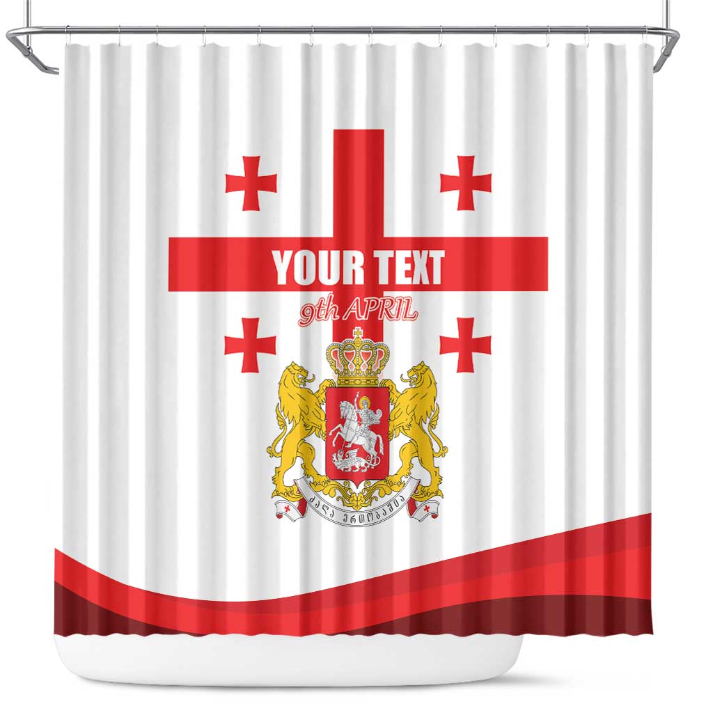 Personalized Georgia National Unity Day Shower Curtain 9th April with Coat of Arms and Flag