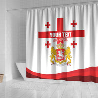 Personalized Georgia National Unity Day Shower Curtain 9th April with Coat of Arms and Flag