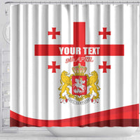 Personalized Georgia National Unity Day Shower Curtain 9th April with Coat of Arms and Flag