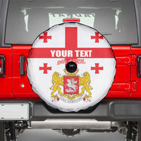Personalized Georgia National Unity Day Spare Tire Cover 9th April with Coat of Arms and Flag