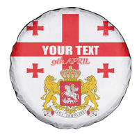 Personalized Georgia National Unity Day Spare Tire Cover 9th April with Coat of Arms and Flag