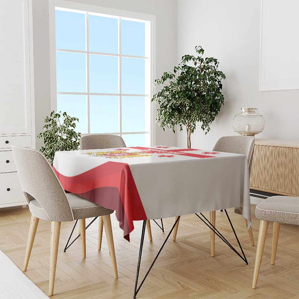 Personalized Georgia National Unity Day Tablecloth 9th April with Coat of Arms and Flag