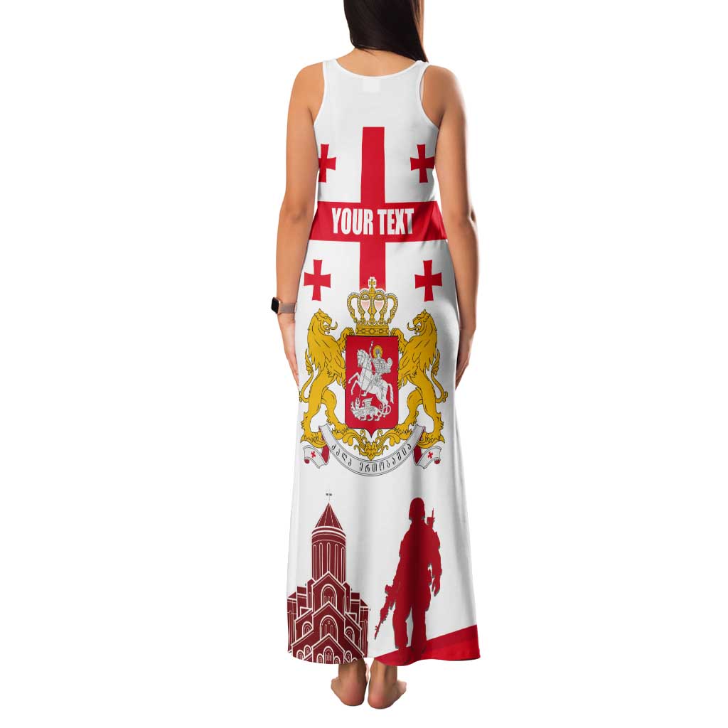 Personalized Georgia National Unity Day Tank Maxi Dress 9th April with Coat of Arms and Flag