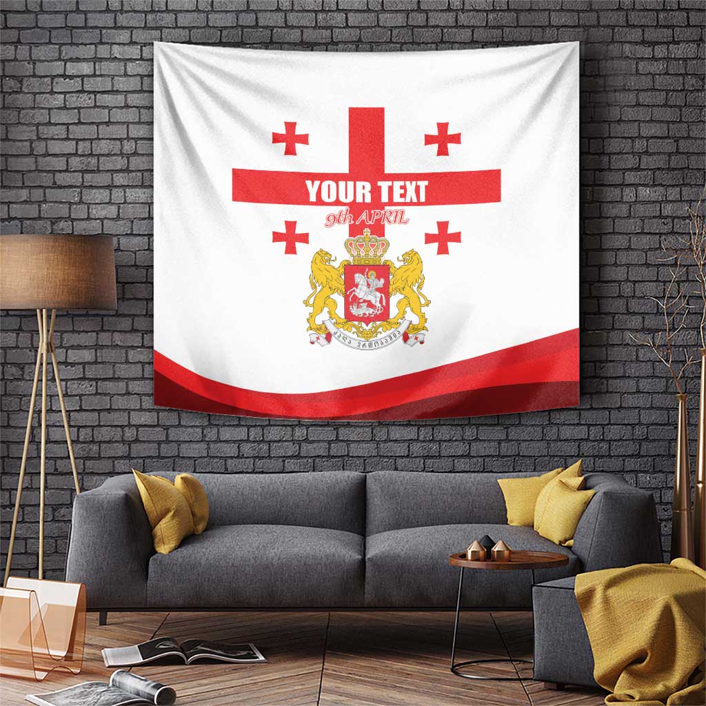 Personalized Georgia National Unity Day Tapestry 9th April with Coat of Arms and Flag