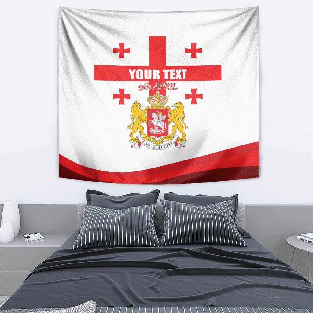 Personalized Georgia National Unity Day Tapestry 9th April with Coat of Arms and Flag