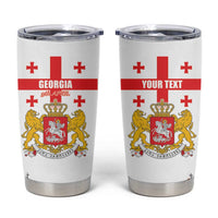 Personalized Georgia National Unity Day Tumbler Cup 9th April with Coat of Arms and Flag