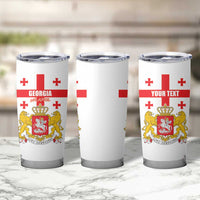 Personalized Georgia National Unity Day Tumbler Cup 9th April with Coat of Arms and Flag