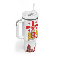 Personalized Georgia National Unity Day Tumbler With Handle 9th April with Coat of Arms and Flag