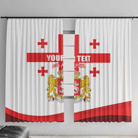 Personalized Georgia National Unity Day Window Curtain 9th April with Coat of Arms and Flag