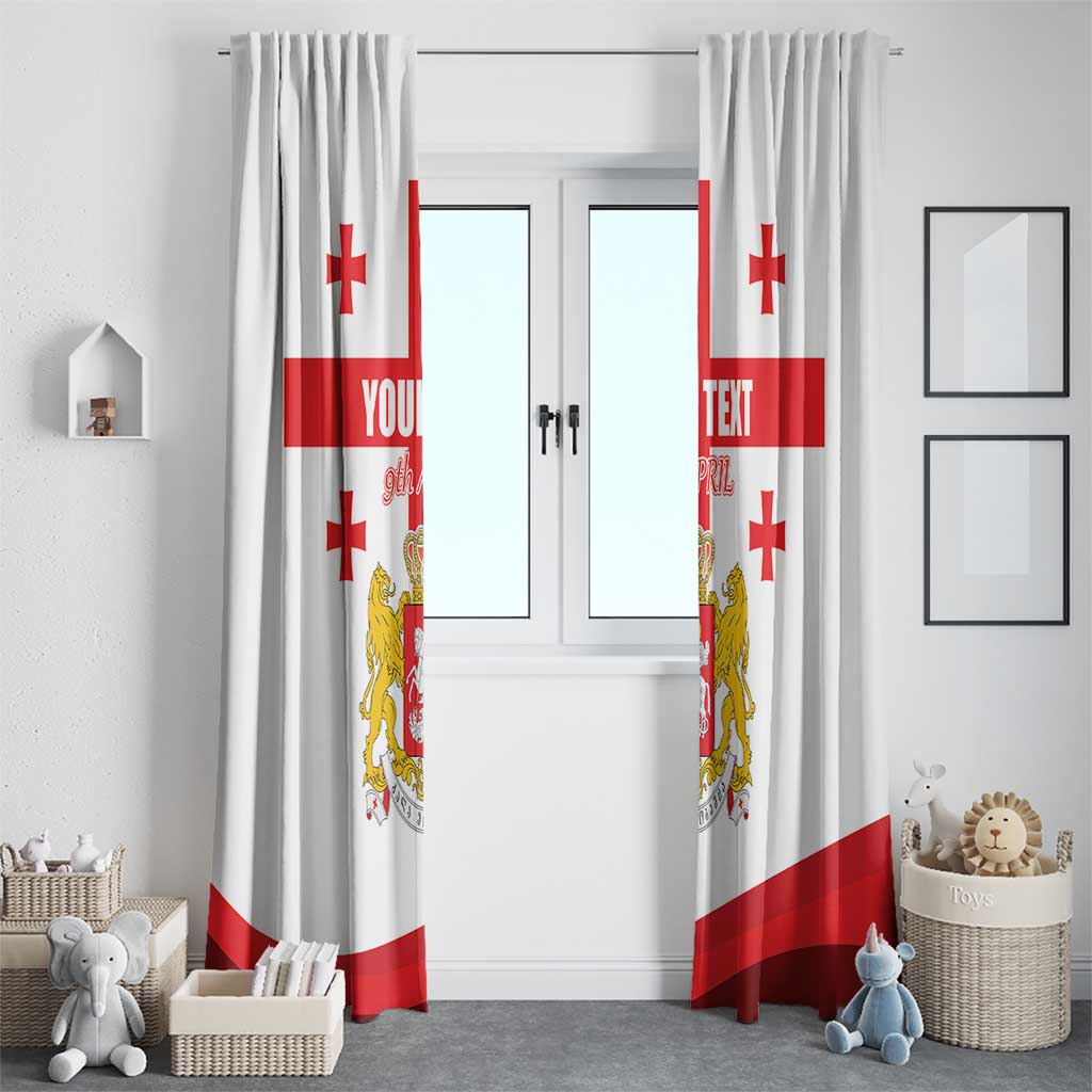 Personalized Georgia National Unity Day Window Curtain 9th April with Coat of Arms and Flag