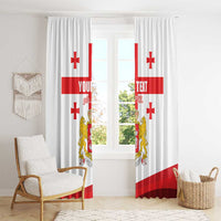 Personalized Georgia National Unity Day Window Curtain 9th April with Coat of Arms and Flag