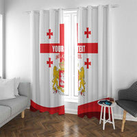 Personalized Georgia National Unity Day Window Curtain 9th April with Coat of Arms and Flag