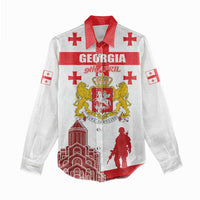Personalized Georgia National Unity Day Women Casual Shirt 9th April with Coat of Arms and Flag