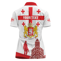 Personalized Georgia National Unity Day Women Polo Shirt 9th April with Coat of Arms and Flag
