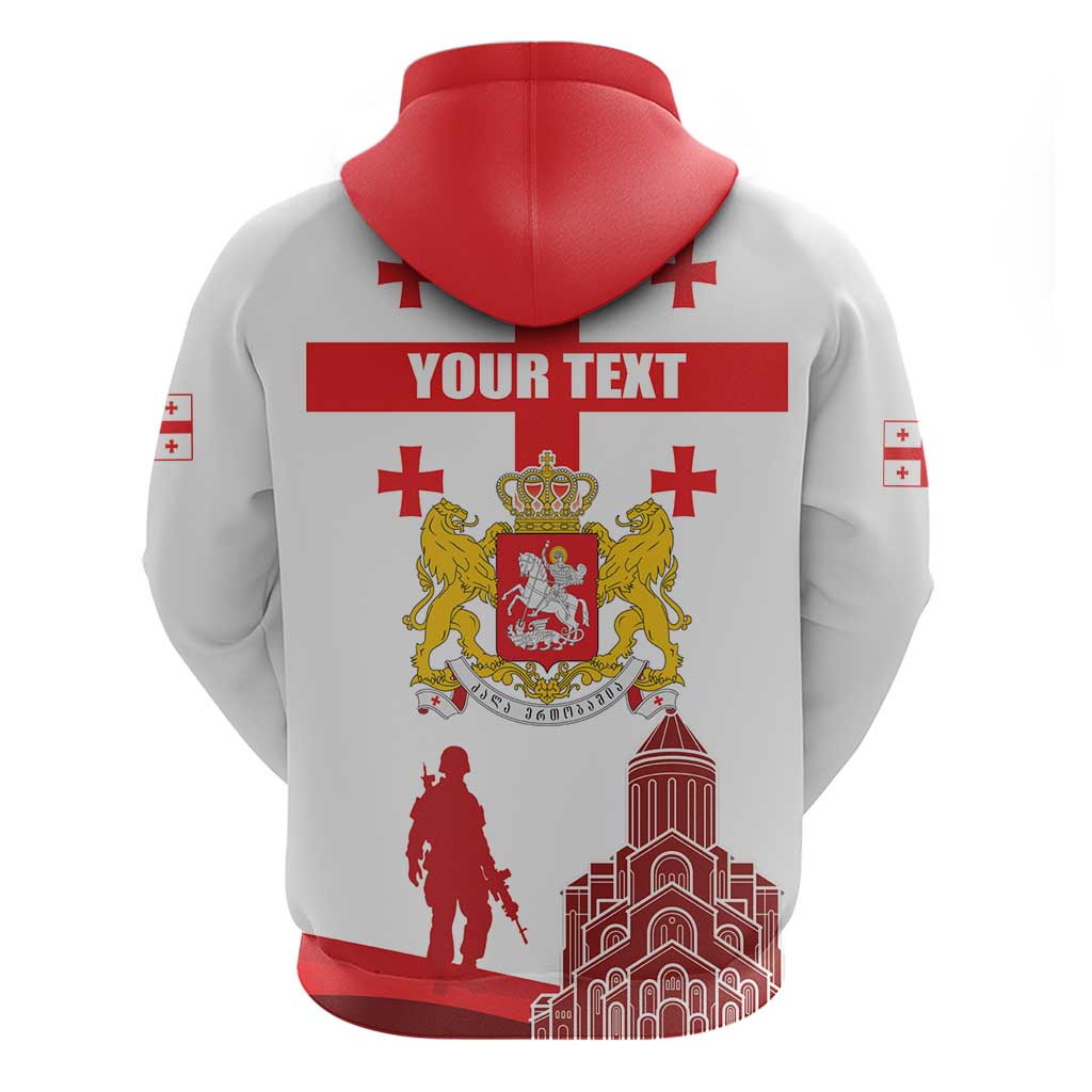 Personalized Georgia National Unity Day Zip Hoodie 9th April with Coat of Arms and Flag