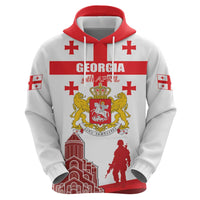 Personalized Georgia National Unity Day Zip Hoodie 9th April with Coat of Arms and Flag