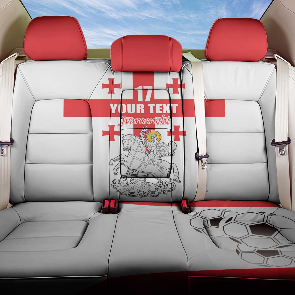 Custom Georgia Football We are Champions Back Car Seat Cover Sporty Style with Coat of Arms