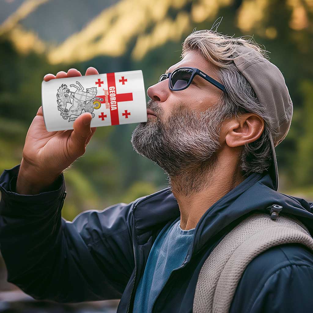 Custom Georgia Football We are Champions 4 in 1 Can Cooler Tumbler Sporty Style with Coat of Arms