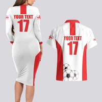 Custom Georgia Football We are Champions Couples Matching Long Sleeve Bodycon Dress and Hawaiian Shirt Sporty Style with Coat of Arms