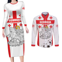 Custom Georgia Football We are Champions Couples Matching Long Sleeve Bodycon Dress and Long Sleeve Button Shirt Sporty Style with Coat of Arms