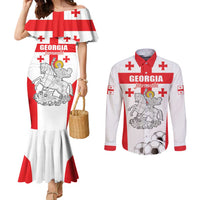 Custom Georgia Football We are Champions Couples Matching Mermaid Dress and Long Sleeve Button Shirt Sporty Style with Coat of Arms