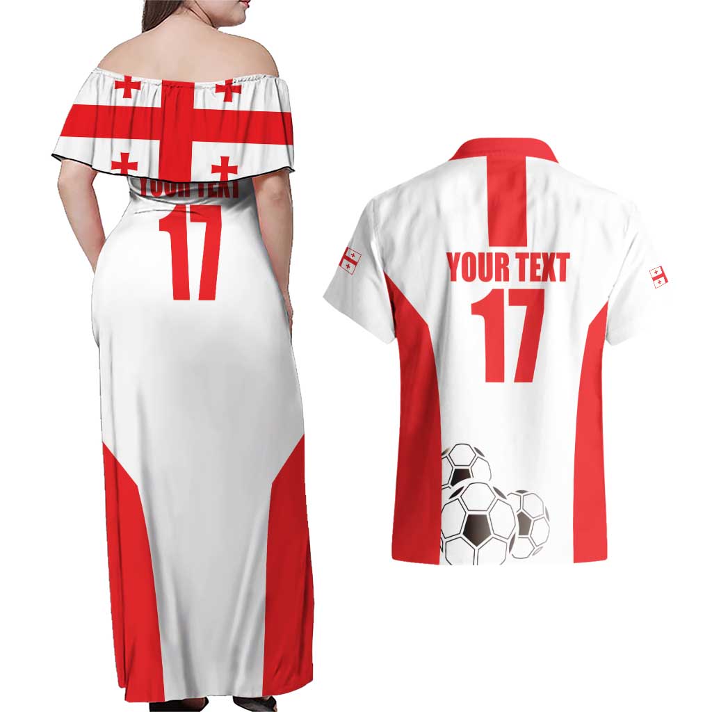 Custom Georgia Football We are Champions Couples Matching Off Shoulder Maxi Dress and Hawaiian Shirt Sporty Style with Coat of Arms