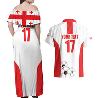 Custom Georgia Football We are Champions Couples Matching Off Shoulder Maxi Dress and Hawaiian Shirt Sporty Style with Coat of Arms