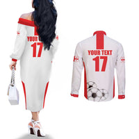 Custom Georgia Football We are Champions Couples Matching Off The Shoulder Long Sleeve Dress and Long Sleeve Button Shirt Sporty Style with Coat of Arms