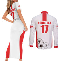 Custom Georgia Football We are Champions Couples Matching Short Sleeve Bodycon Dress and Long Sleeve Button Shirt Sporty Style with Coat of Arms