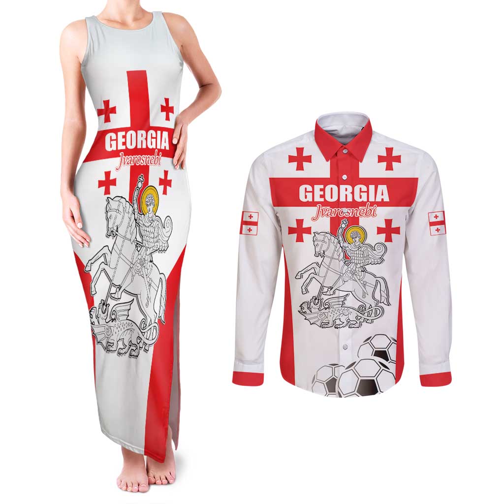 Custom Georgia Football We are Champions Couples Matching Tank Maxi Dress and Long Sleeve Button Shirt Sporty Style with Coat of Arms