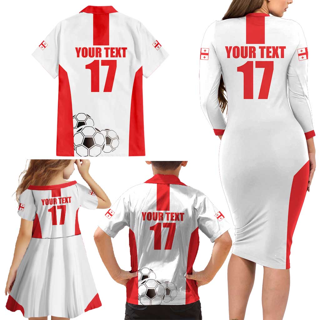 Custom Georgia Football We are Champions Family Matching Long Sleeve Bodycon Dress and Hawaiian Shirt Sporty Style with Coat of Arms