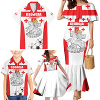 Custom Georgia Football We are Champions Family Matching Mermaid Dress and Hawaiian Shirt Sporty Style with Coat of Arms