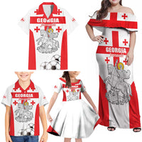Custom Georgia Football We are Champions Family Matching Off Shoulder Maxi Dress and Hawaiian Shirt Sporty Style with Coat of Arms