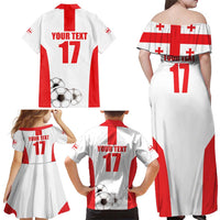 Custom Georgia Football We are Champions Family Matching Off Shoulder Maxi Dress and Hawaiian Shirt Sporty Style with Coat of Arms