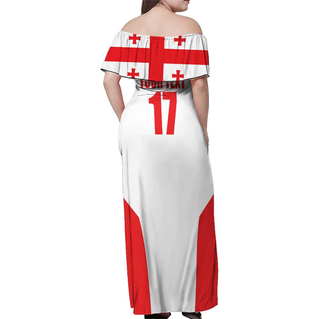 Custom Georgia Football We are Champions Family Matching Off Shoulder Maxi Dress and Hawaiian Shirt Sporty Style with Coat of Arms