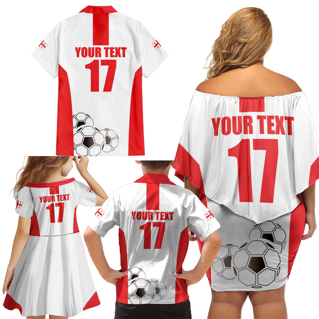 Custom Georgia Football We are Champions Family Matching Off Shoulder Short Dress and Hawaiian Shirt Sporty Style with Coat of Arms