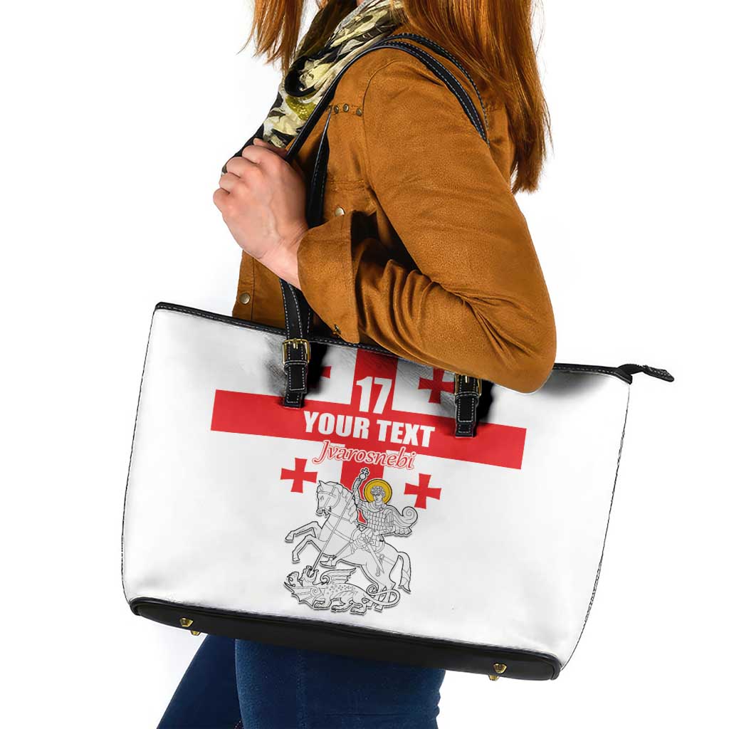 Custom Georgia Football We are Champions Leather Tote Bag Sporty Style with Coat of Arms
