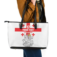 Custom Georgia Football We are Champions Leather Tote Bag Sporty Style with Coat of Arms