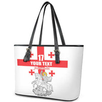 Custom Georgia Football We are Champions Leather Tote Bag Sporty Style with Coat of Arms