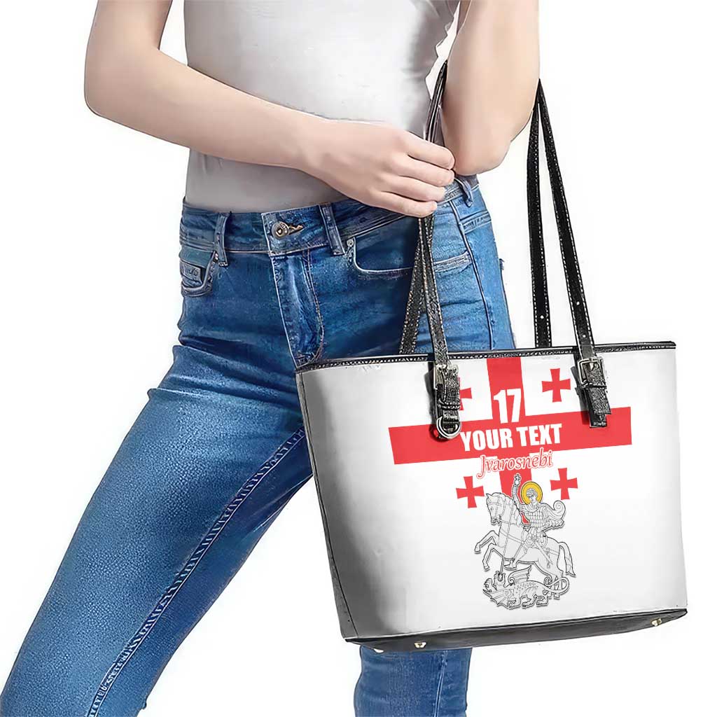 Custom Georgia Football We are Champions Leather Tote Bag Sporty Style with Coat of Arms