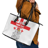 Custom Georgia Football We are Champions Leather Tote Bag Sporty Style with Coat of Arms