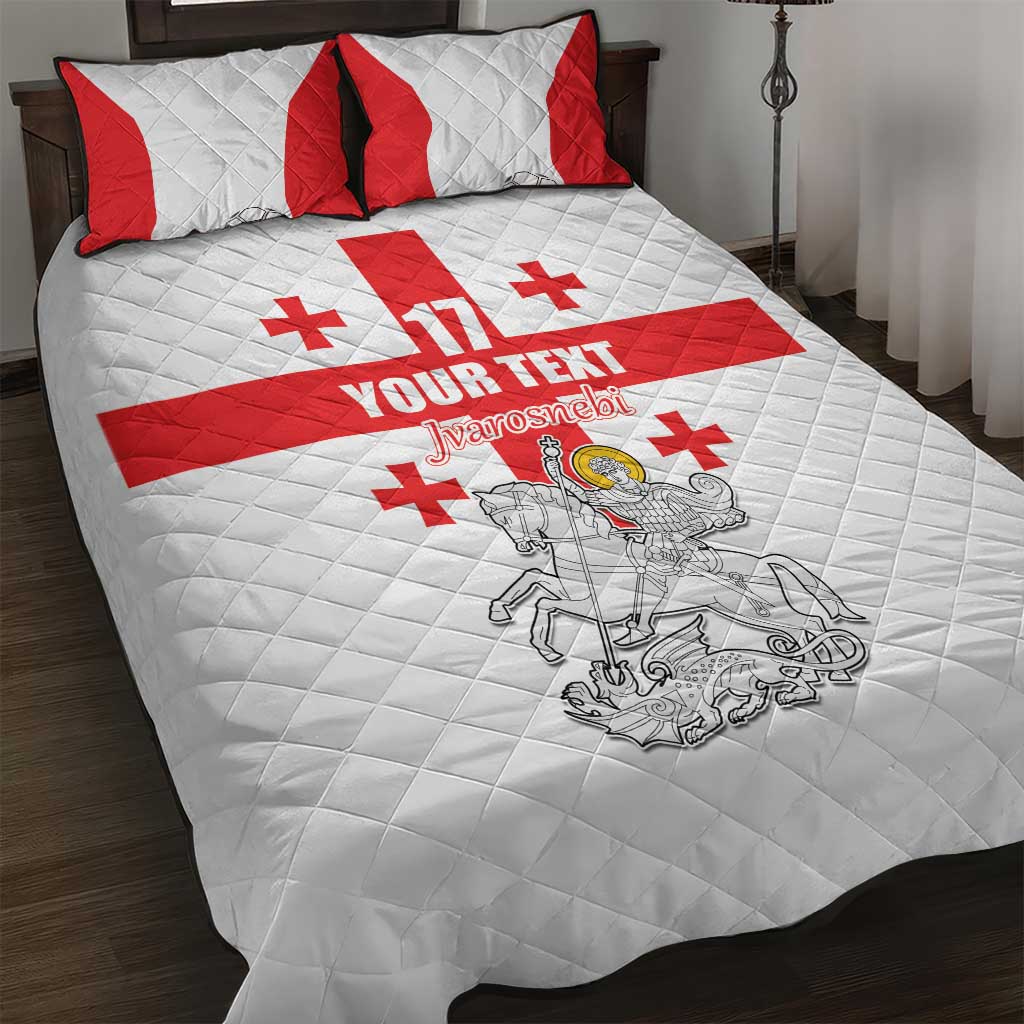 Custom Georgia Football We are Champions Quilt Bed Set Sporty Style with Coat of Arms