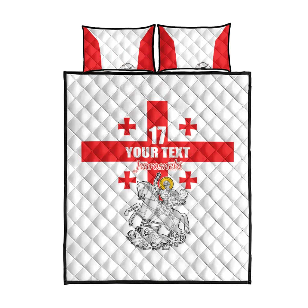 Custom Georgia Football We are Champions Quilt Bed Set Sporty Style with Coat of Arms