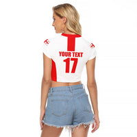 Custom Georgia Football We are Champions Raglan Cropped T Shirt Sporty Style with Coat of Arms