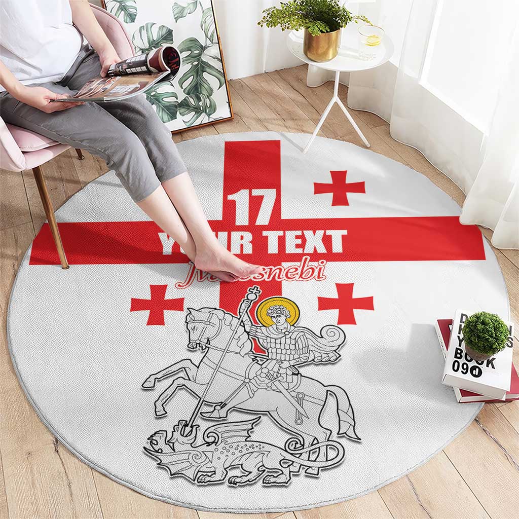 Custom Georgia Football We are Champions Round Carpet Sporty Style with Coat of Arms