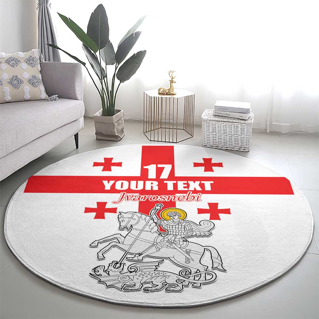 Custom Georgia Football We are Champions Round Carpet Sporty Style with Coat of Arms