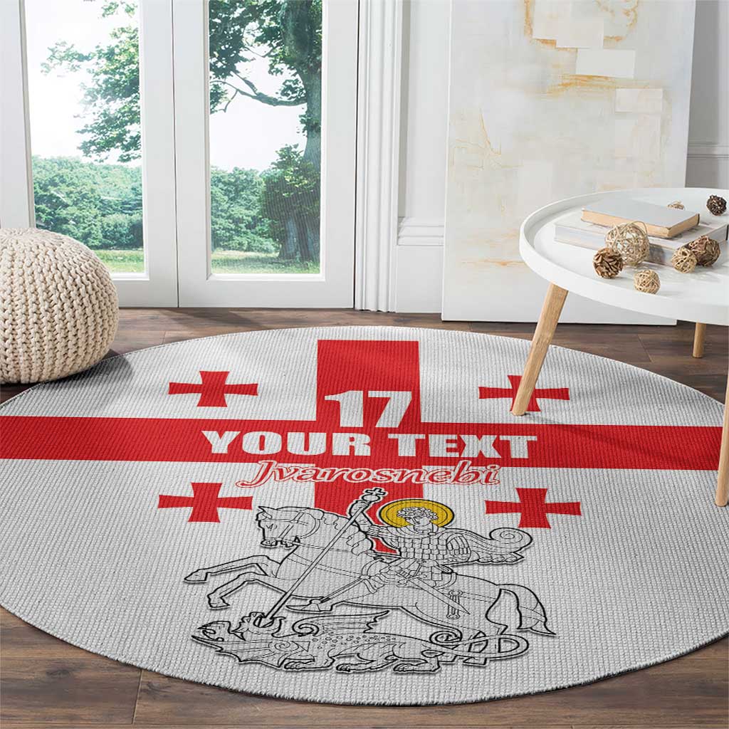 Custom Georgia Football We are Champions Round Carpet Sporty Style with Coat of Arms