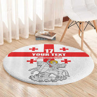 Custom Georgia Football We are Champions Round Carpet Sporty Style with Coat of Arms
